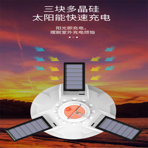 LED太陽能充電燈泡野營燈內置鋰電夜市地攤燈戶外擺攤神器