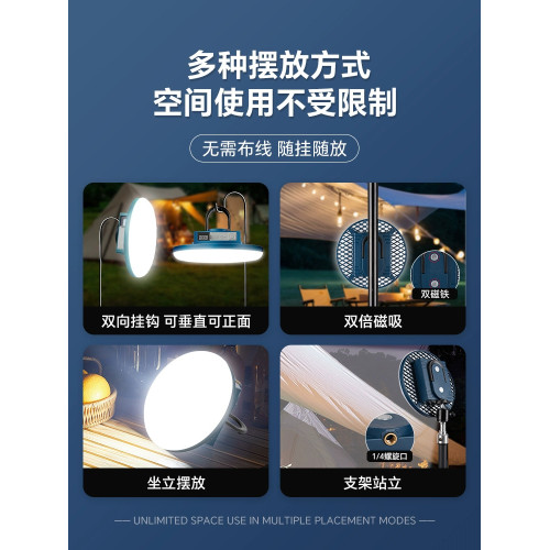 超亮LED充電燈泡家用照明燈停電備用應急燈強光飛碟燈夜市擺攤燈