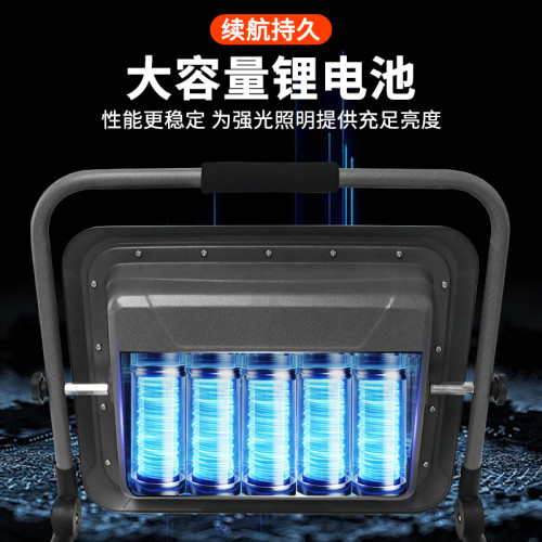 亞明無迪充電投光燈戶外可攜式工地應急照明LED手提露營超亮工作燈