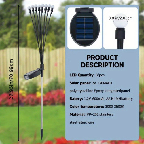 Pack 16 LED Solar Swaying Path Lights Sway By Wind IP65