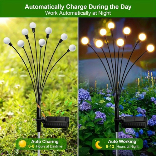 Pack 16 LED Solar Swaying Path Lights Sway By Wind IP65