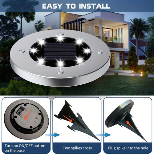 4PCS/8PCS/12PCS/24PCS Solar Underground Lights Outdoor 8