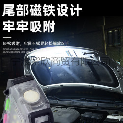 新款迷你可攜式鑰匙釦燈手電筒強光爆亮紅藍警示帽夾燈磁鐵工作燈