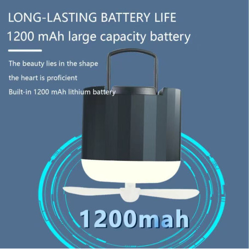 戶外露營LED照明小風扇帳篷掛式驅蚊燈野營usb充電露營燈太陽能