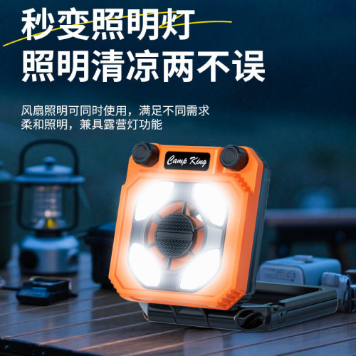 新款usb充電折疊風扇燈led強光戶外露營智能數顯氛圍帳篷燈