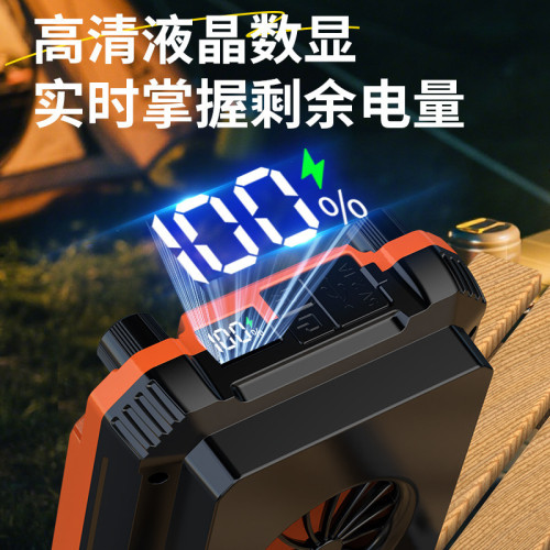 新款usb充電折疊風扇燈led強光戶外露營智能數顯氛圍帳篷燈