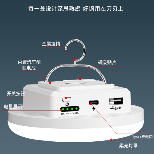 露營燈超長續航超亮地攤擺攤燈夜市燈戶外天幕帳篷應急充電照明燈
