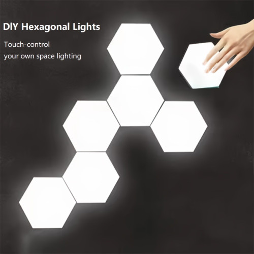 6pcs Power Touch led Hexagon Wall Lights diy Splicing usb