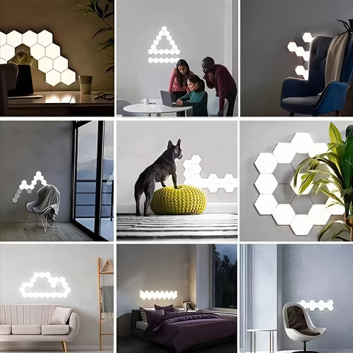 6pcs Power Touch led Hexagon Wall Lights diy Splicing usb