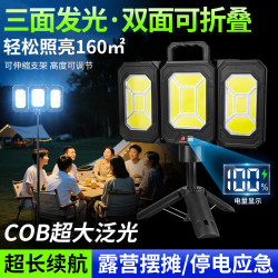 新款太陽能高亮戶外折疊燈戶外防水type-c充電多功能照明工作燈
