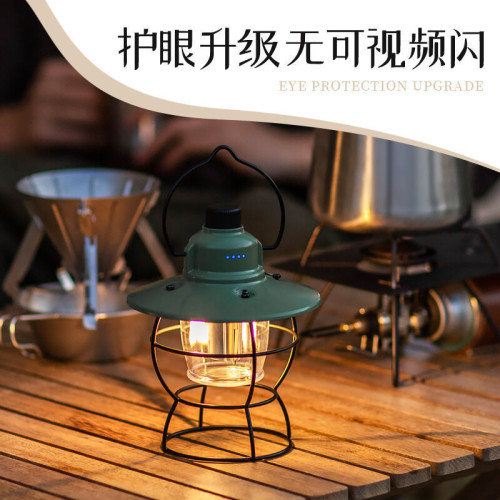 新款戶外照明露營燈超長續航充電營地氛圍復古野營帳篷馬燈