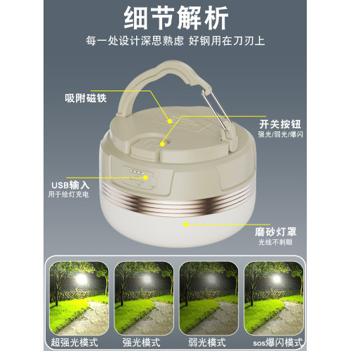 露營燈超長續航超亮迷你帳篷燈天幕氛圍可攜式戶外野營燈充電照明燈