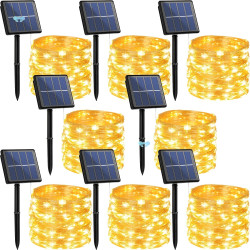 8 Pack Solar Powered Fairy Lights, 33FT 100 LED Outdoor