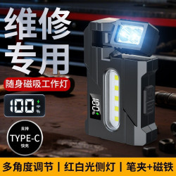 LED手電筒強光超亮充電可攜式長續航夾帽燈戶外專用多功能COB工作燈
