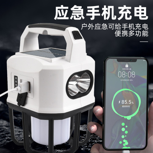 新款太陽能usb充電雙光源戶外探照燈地攤燈夜市燈戶外露營燈