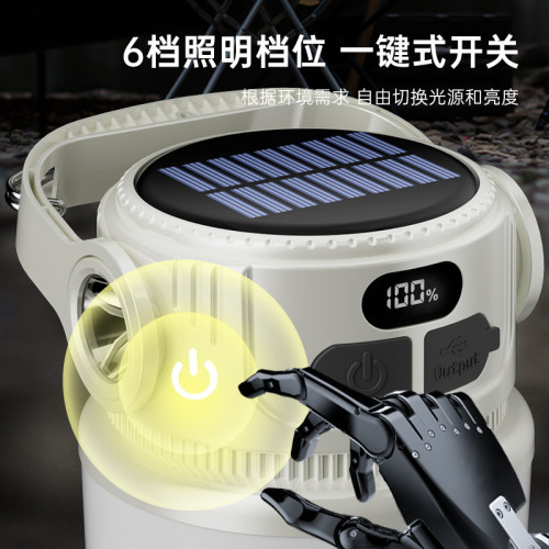 爆款露營燈太陽能多功能戶外移動照明燈USB充電地攤夜市遙控野營