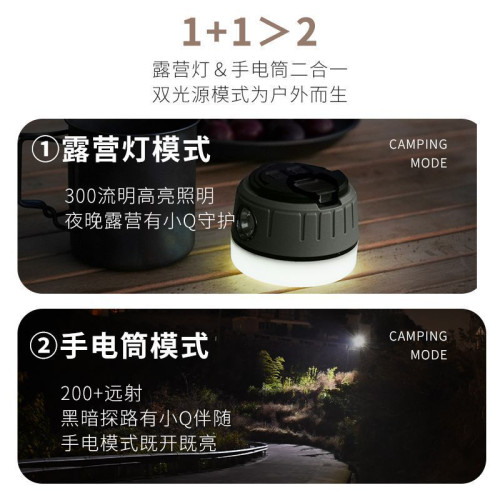沃爾森小Q露營燈戶外照明超長續航馬野營帳篷提led營地充電手提燈