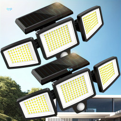 2PCS Solar Outdoor Security Lights with Remote Control,2500