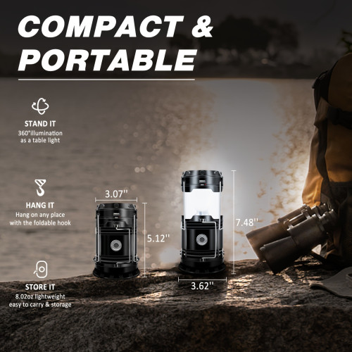 4pcs Solar Camping Lantern Collapsible led Solar usb野營燈
