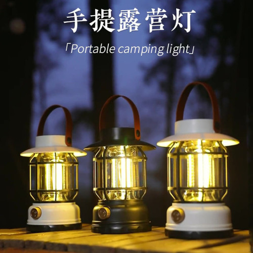 新款太陽能露營燈戶外帳篷燈氛圍長續航復古馬燈照明可充電露營燈