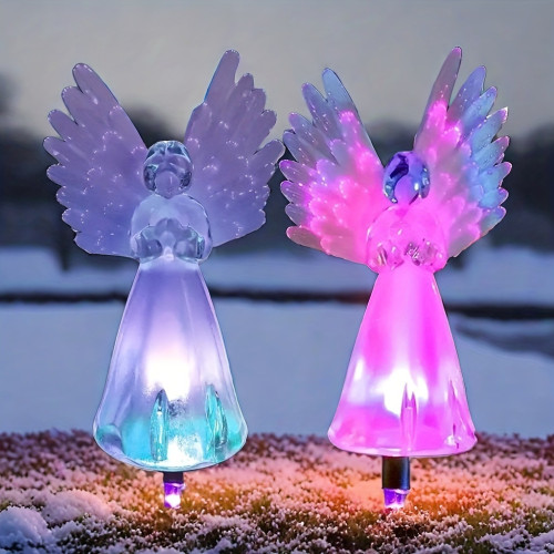 2PCS Outdoor Solar Garden Lights, Solar Angel Decorative