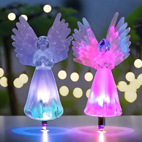 2PCS Outdoor Solar Garden Lights, Solar Angel Decorative