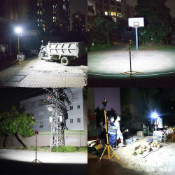 戶外籃球場照明燈羽毛球射燈室外led可攜式充電球場燈移動投光燈