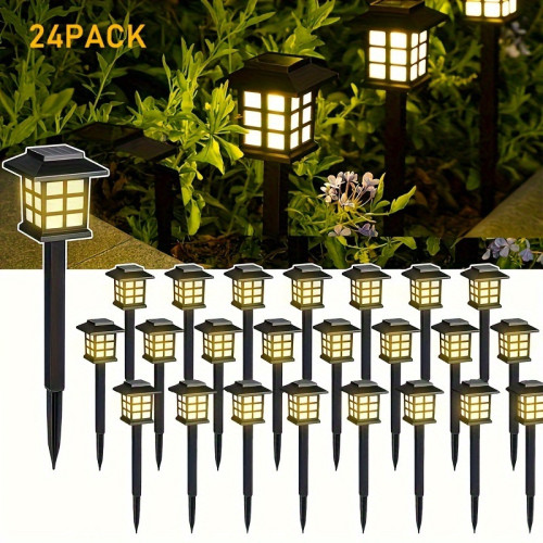 24 solar outdoor lights, 600mA solar path lights, 10 hours