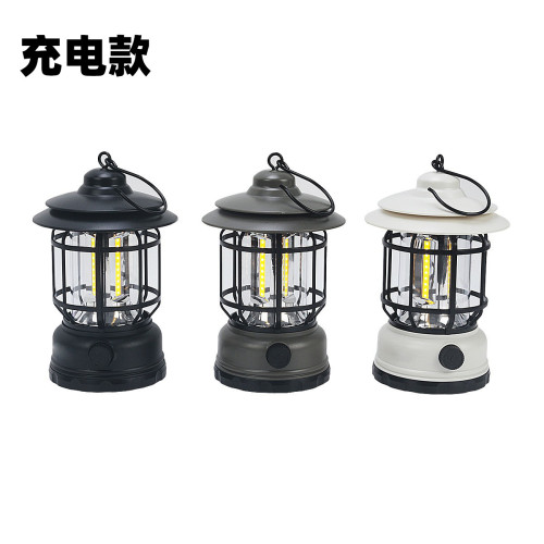 抖音露營燈氛圍燈火焰野營燈帳篷復古馬燈戶外充電手提燈禮品