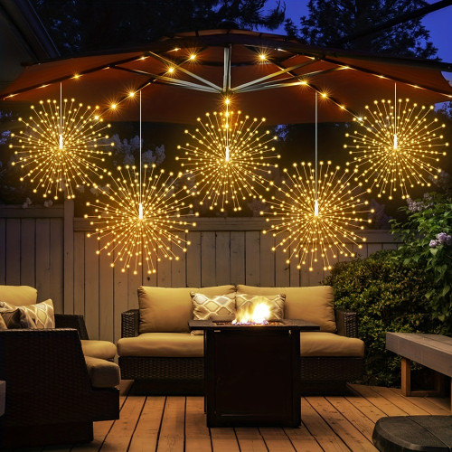 5PCS 450LEDs Solar Starburst Sphere Lights, Firework Lights