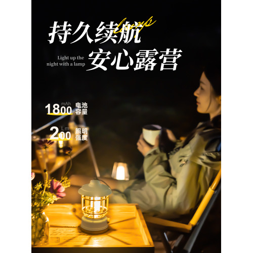 戶外露營燈馬燈超長續航野營燈復古氛圍燈充電款帳篷燈照明