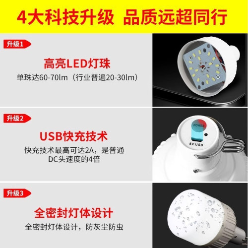 夜市擺攤充電燈地攤燈超亮戶外不插電桌面夾子支架可攜式led照明燈