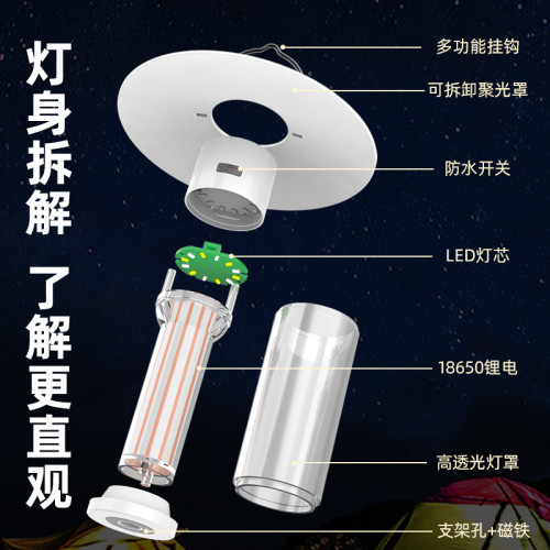 新款多功能露營燈 Tpye-C充電磁吸工作燈 戶外營地燈野營燈帳篷燈