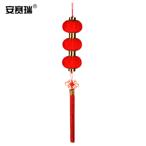 安賽瑞 植絨小燈籠 大紅連串燈籠 元旦春節新年裝飾品 3連串 SC50
