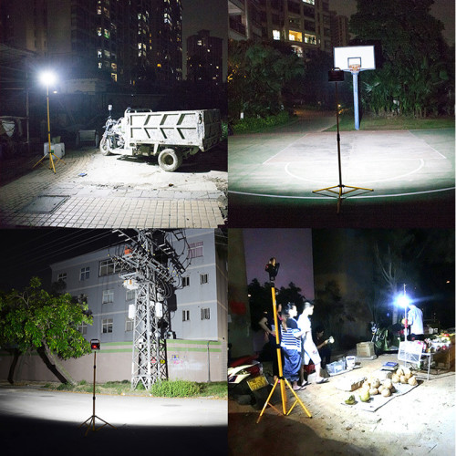 led戶外照明燈強光探照燈工地施工應急室外移動工作燈充電投光燈