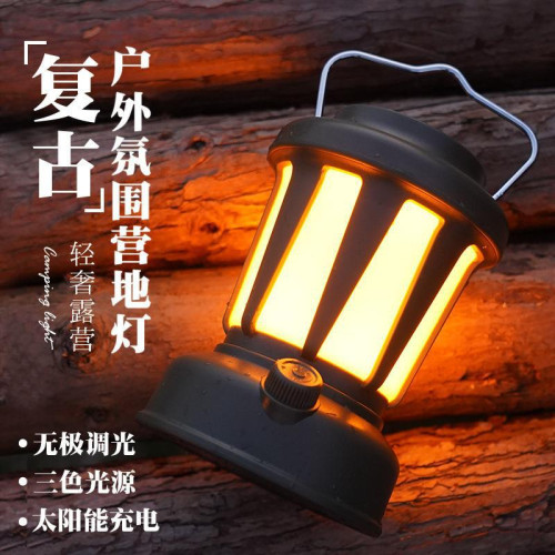 新款露營燈戶外手提帳篷燈庭院懸掛野營燈多功能充電氛圍燈戶復古