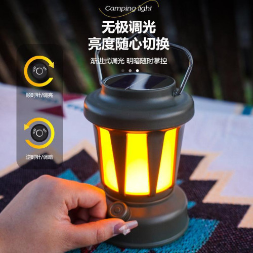 新款露營燈戶外手提帳篷燈庭院懸掛野營燈多功能充電氛圍燈戶復古
