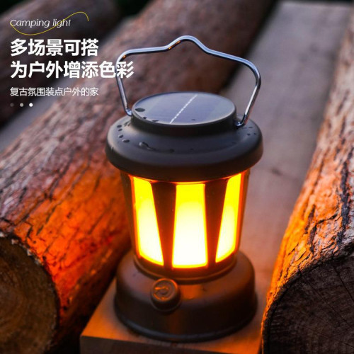 新款露營燈戶外手提帳篷燈庭院懸掛野營燈多功能充電氛圍燈戶復古