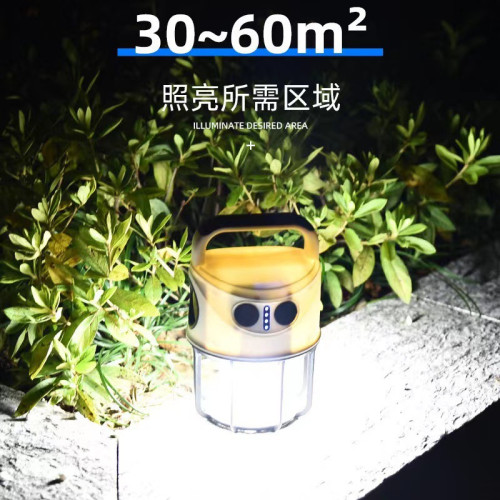 戶外可攜式露營帳篷野營充電手提燈夜釣騎行手電野營球泡燈