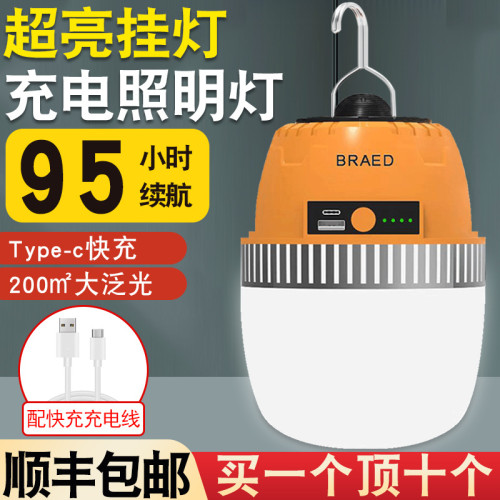 充電照明燈戶外強光超長續航野露營家用停電應急燈泡擺攤燈夜市燈