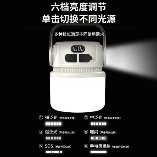 太陽能充電燈戶外露營停電應急家用照明帳篷營地LED手電筒