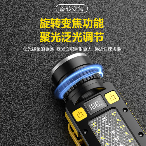 新款戶外帳篷燈騎行燈車用移動檢修工作燈紅藍警示燈手提燈