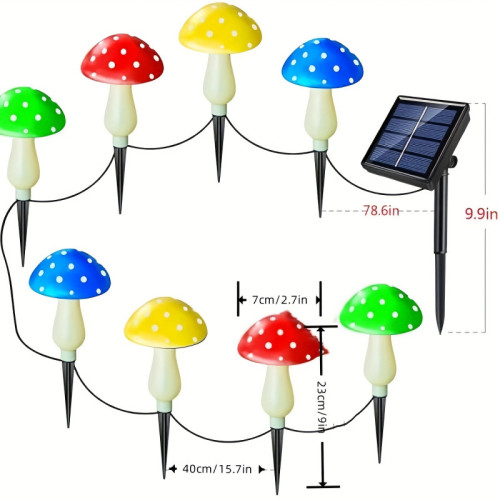 2025新款 Outdoor Lighting 戶外太陽能蘑菇燈多色蘑菇造型
