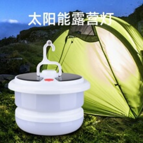 戶外強光可懸掛應急燈太陽能充電露營燈野營燈可折疊地攤燈