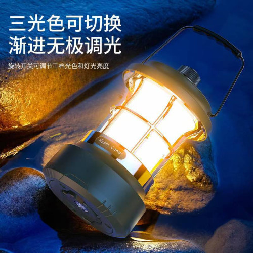 新款復古露營燈戶外防水野營氛圍燈手提可攜式充電馬燈懸掛應急