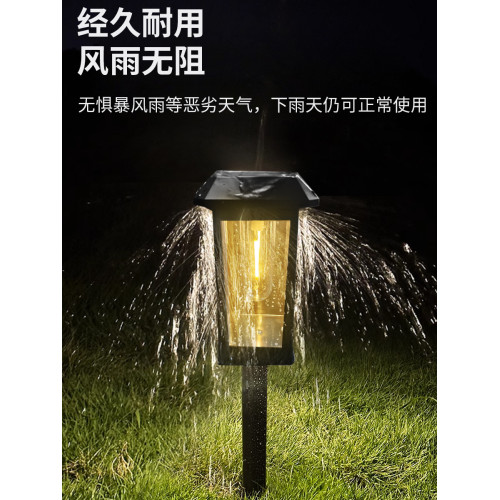 新款太陽能方形鎢絲燈過道燈戶外地插草坪燈室外LED景觀氛圍燈