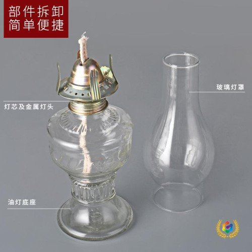 ➢復古煤油燈老式油燈老馬燈玻璃燈長明燈裝飾燈擺件氛圍燈單個盒