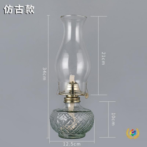 ➢復古煤油燈老式油燈老馬燈玻璃燈長明燈裝飾燈擺件氛圍燈單個盒