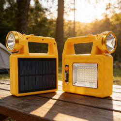 太陽能強光手提工作燈手電筒超亮充電探照燈夜市擺地攤照明露營燈