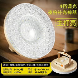 爆款高亮充電磁吸燈地攤燈水晶飛碟燈可攜式隨身懸掛戶外露營燈